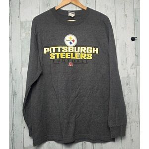 NFL Team Apparel Pittsburgh Steelers PA Spellout Football Long Sleeve Tee Shirt